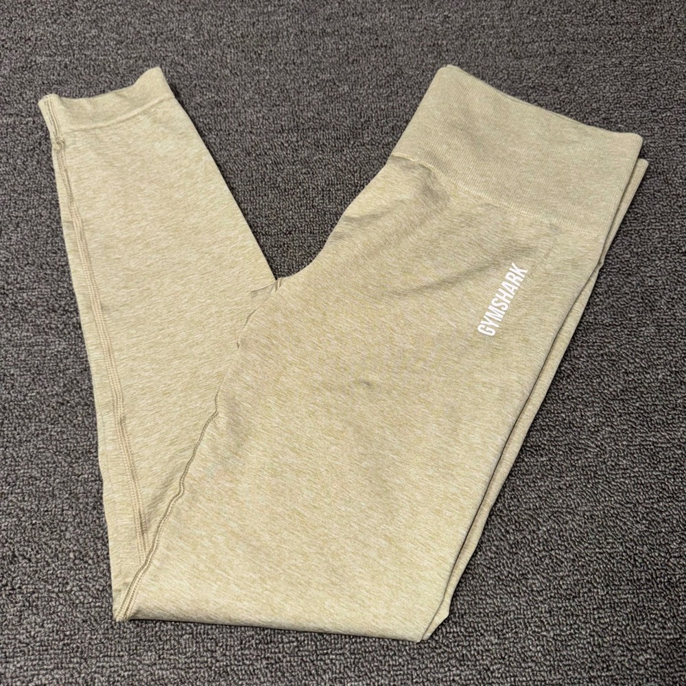 Gymshark Vital Seamless 2.0 High Waisted Marl Leggings Beige Tan Women's Medium